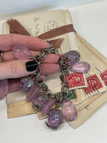 Silver and Purple Charm Bracelet Bloomers and Frocks